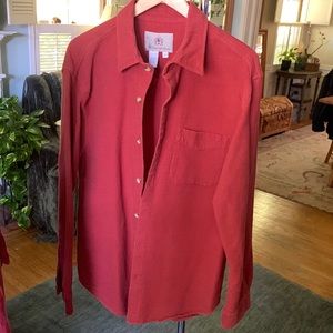The Territory Ahead brick red 100% textured cotten shirt. Size L